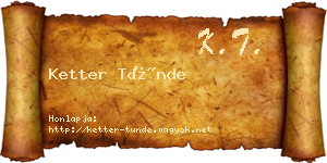 Ketter Tünde névjegykártya